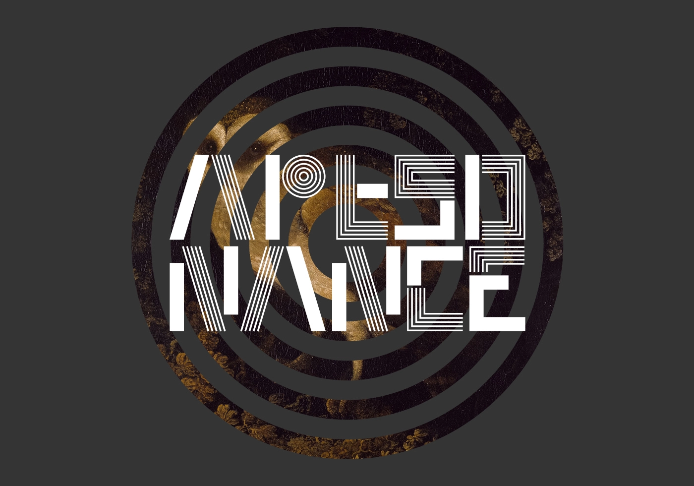 Logo Artsonance – identité visuelle typographique sur fond sombre avec motif circulaire issu d'une peinture