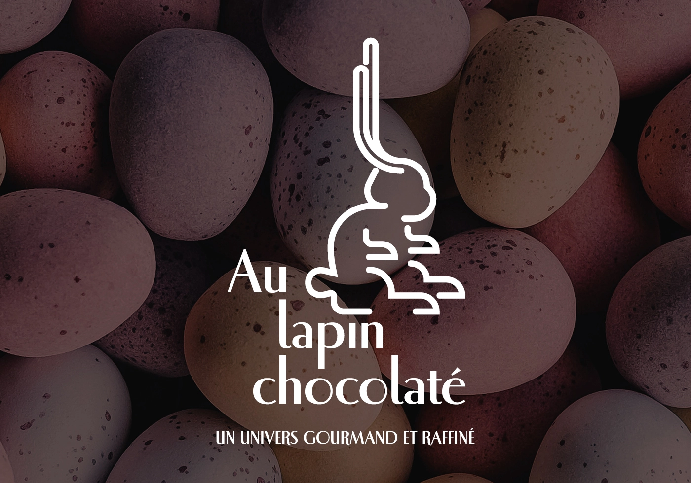 Logo Au Lapin Chocolaté – identité visuelle pour chocolatier artisanal avec illustration lapin en ligne