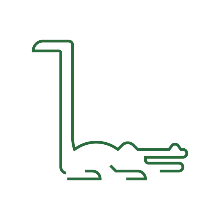 Illustration vectorielle au contour uniforme formant la lettre L et un crocodile — Les Typos de Séb.